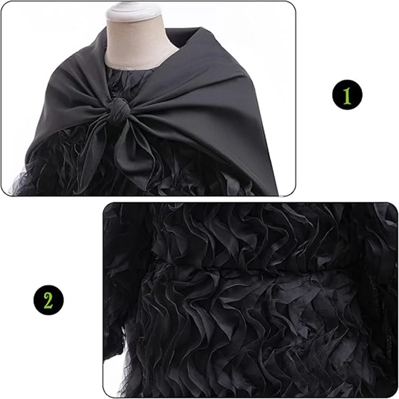 Wizard Movie Mother Kids Parent-Child Outfit Black Witch Dress With Hat Glasses For Adults Female Halloween Prom Cosplay Costume - Image 4