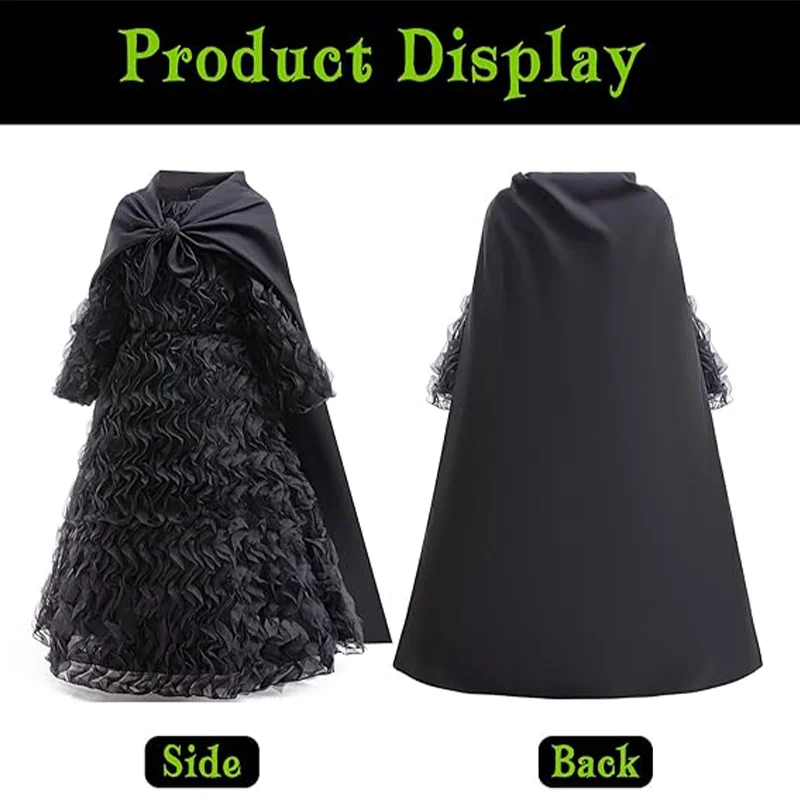 Wizard Movie Mother Kids Parent-Child Outfit Black Witch Dress With Hat Glasses For Adults Female Halloween Prom Cosplay Costume - Image 2