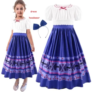 Magic House Charm Costumes For Girls Kids Birthday Princess Party Dress Luisa Madrigal Cosplay Children Halloween Carnival Gown