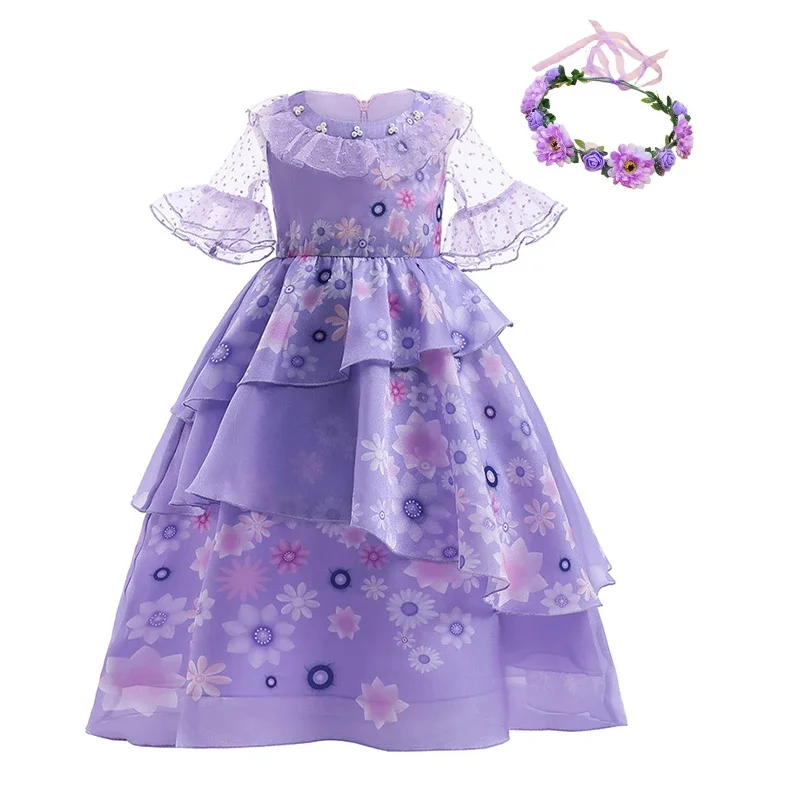 Magic House Charm Costumes For Girls Kids Birthday Princess Party Dress Luisa Madrigal Cosplay Children Halloween Carnival Gown - Image 4