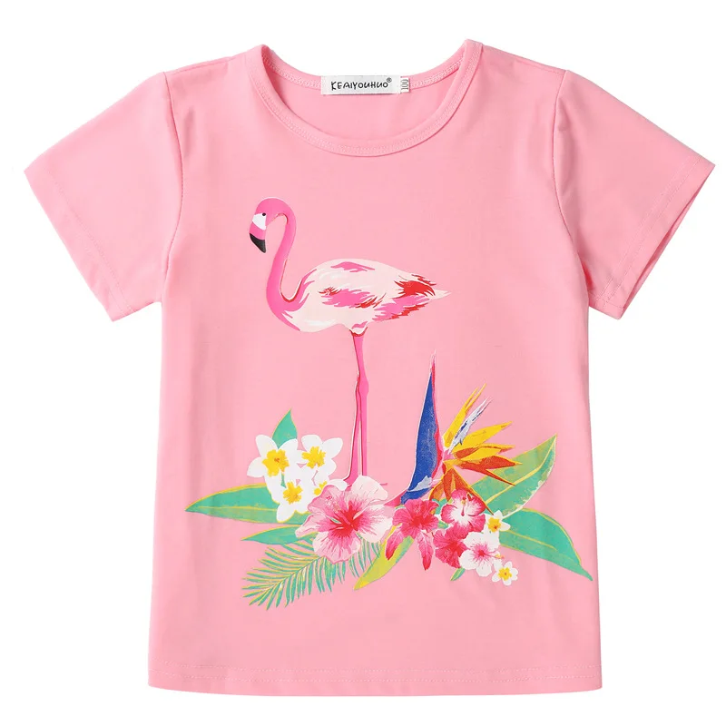 Children's Summer Casual Clothing Baby Girls Animals Printed Pink T-Shirts+Shorts Two-Piece For Kids Pajamas Set Home Wear Suits - Image 3
