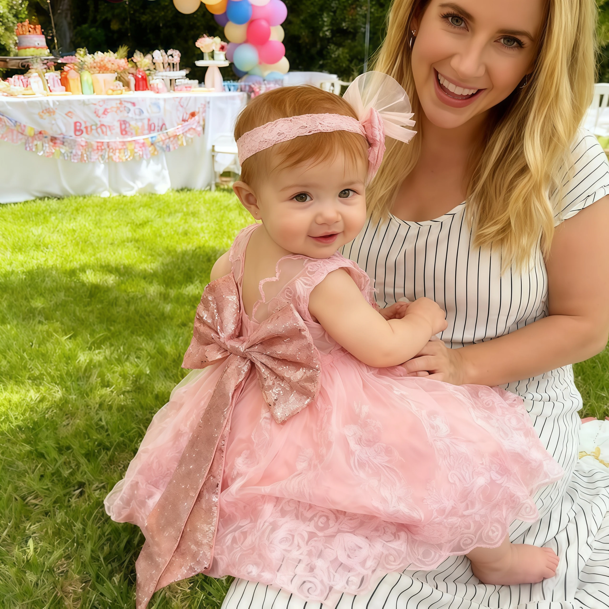 Baby Flower Girls Ruffle Embroidery Lace Sequins Dresses With Headwear For Kids Baptism Pageant Party Wedding Christmas Gown