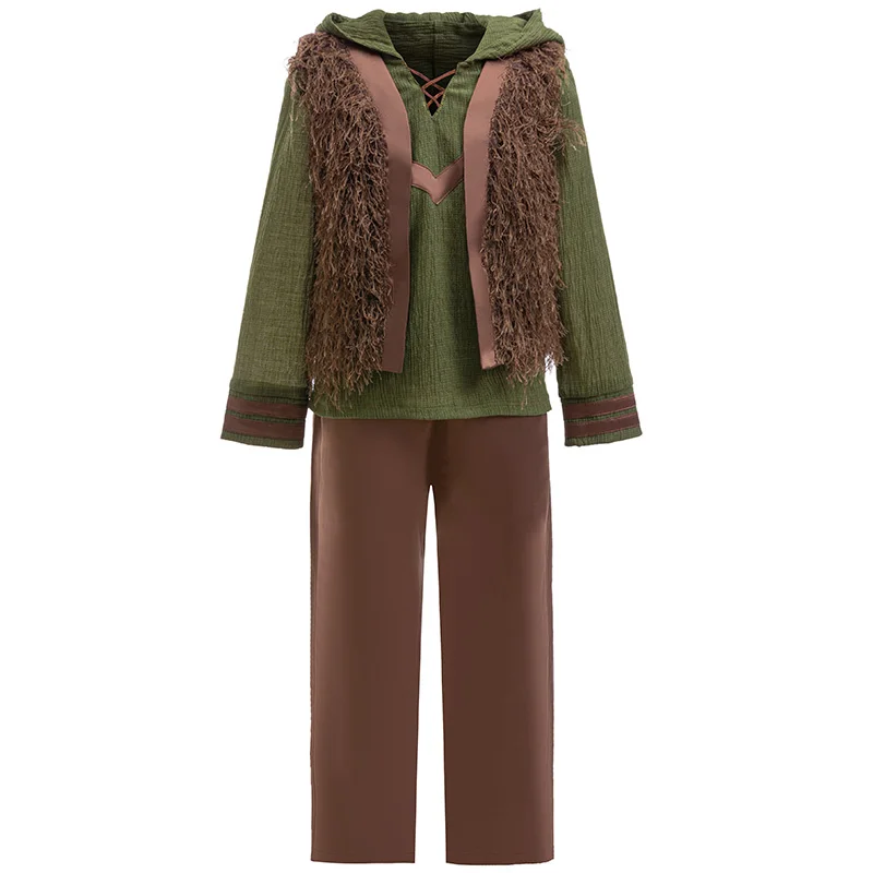 Boys Hiccup Cosplay Dragon Costume Vest+Green Hooded Long Sleeve Top+Pants For Children Halloween Carnival Party Dress Up Outfit