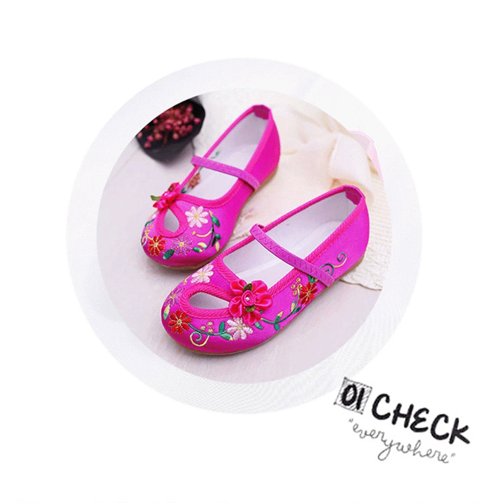 LZH Traditional Style Flats Ethnic Dance Vintage Hanfu Soft Shoes Children For Chinese Girl Embroidered Floral Cloth Shoes - Image 5