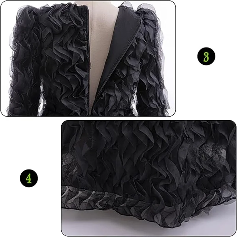 Wizard Movie Mother Kids Parent-Child Outfit Black Witch Dress With Hat Glasses For Adults Female Halloween Prom Cosplay Costume - Image 3